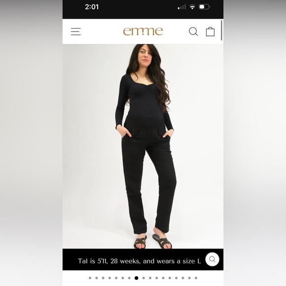 Emme longer inseam maternity linen pants - Picture 1 of 4